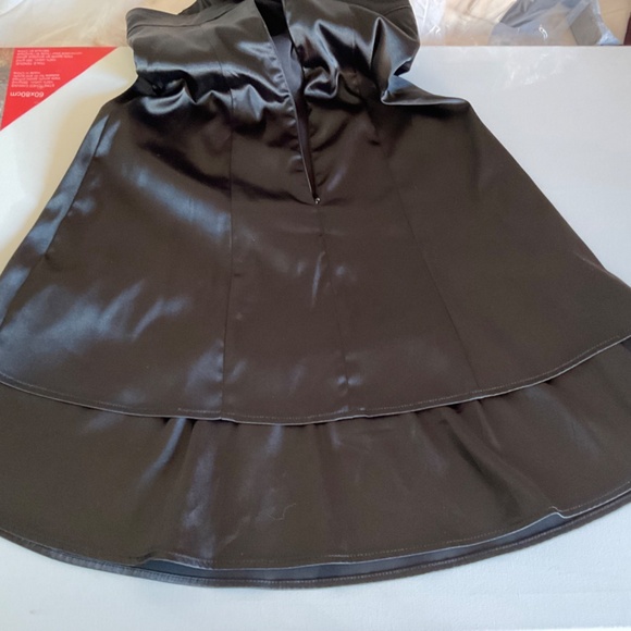 Short Strapless Black Satin Party Dress Size 3/4 - Picture 11 of 11